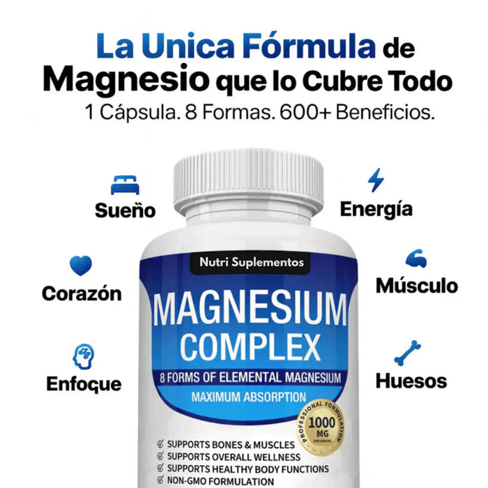 Magnesium Complex Premium 60caps |8 Magnesios Esenciales para Más Energía y Bienestar