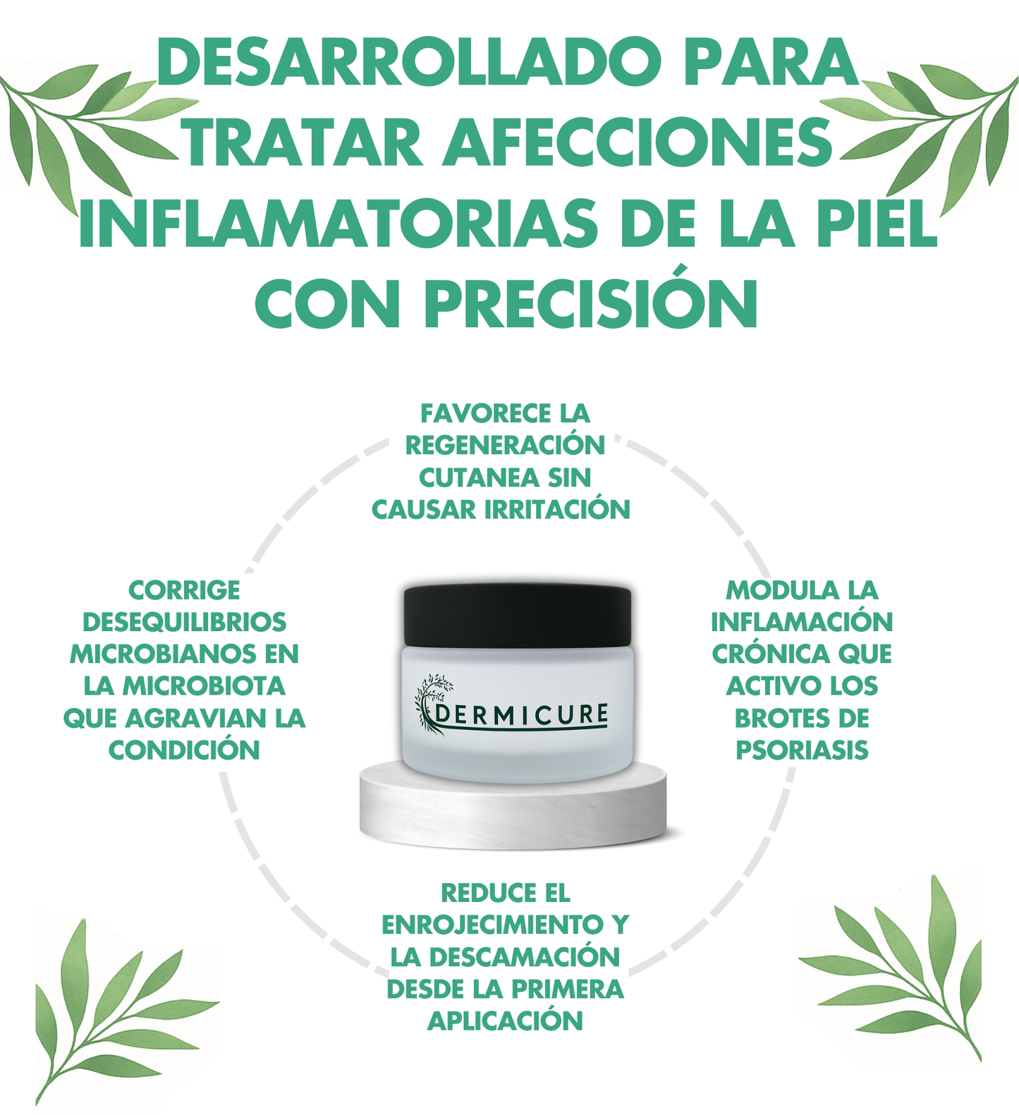 Crema Dermicure - Elimina la Tiña, Dermatitis Seborreica, Eccema o Psoriasis en 1 Día
