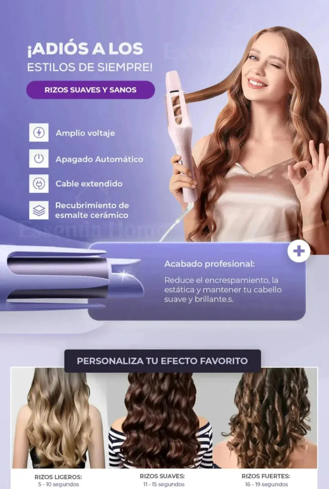 ORIGINAL* RIZADOR AUTOMATICO DE CABELLO.
